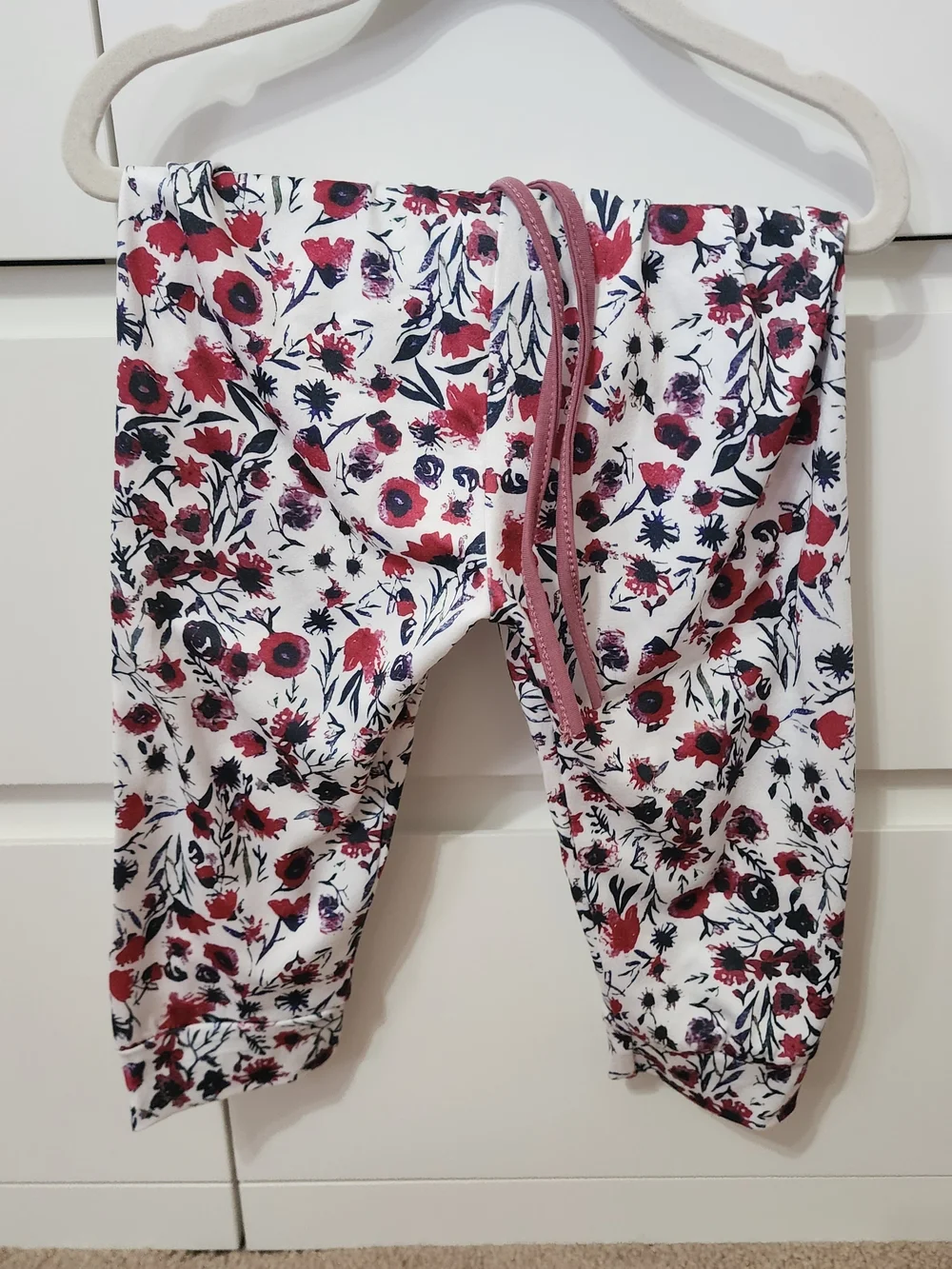 Baby Floral Print Hoodie Set in Dusty Rose With Bow.